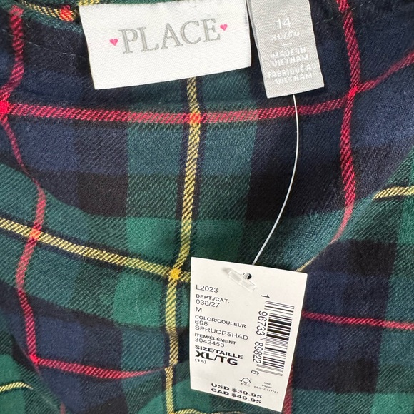 The Children's Place Plaid Dress - Green, Blue, Pink - Picture 6 of 6
